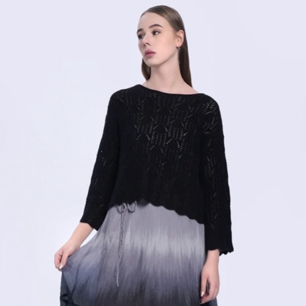Sdeer Elegant Black Sweater for Women